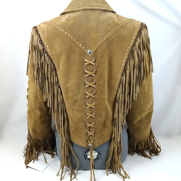 Ripple Creek Women's Tan Leather Fringe Jacket - Picture 2 of 12